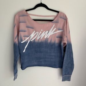 PINK Ladderback Detail Crew Sweater